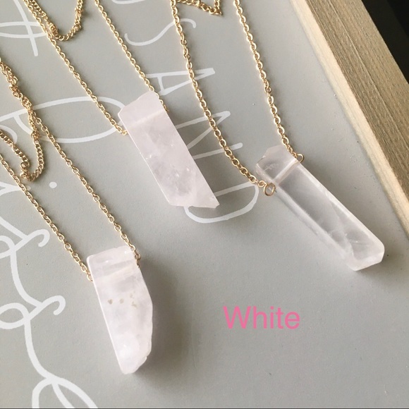 Quartz Stone Crystal Blush Pink Layered Necklace - Picture 9 of 12